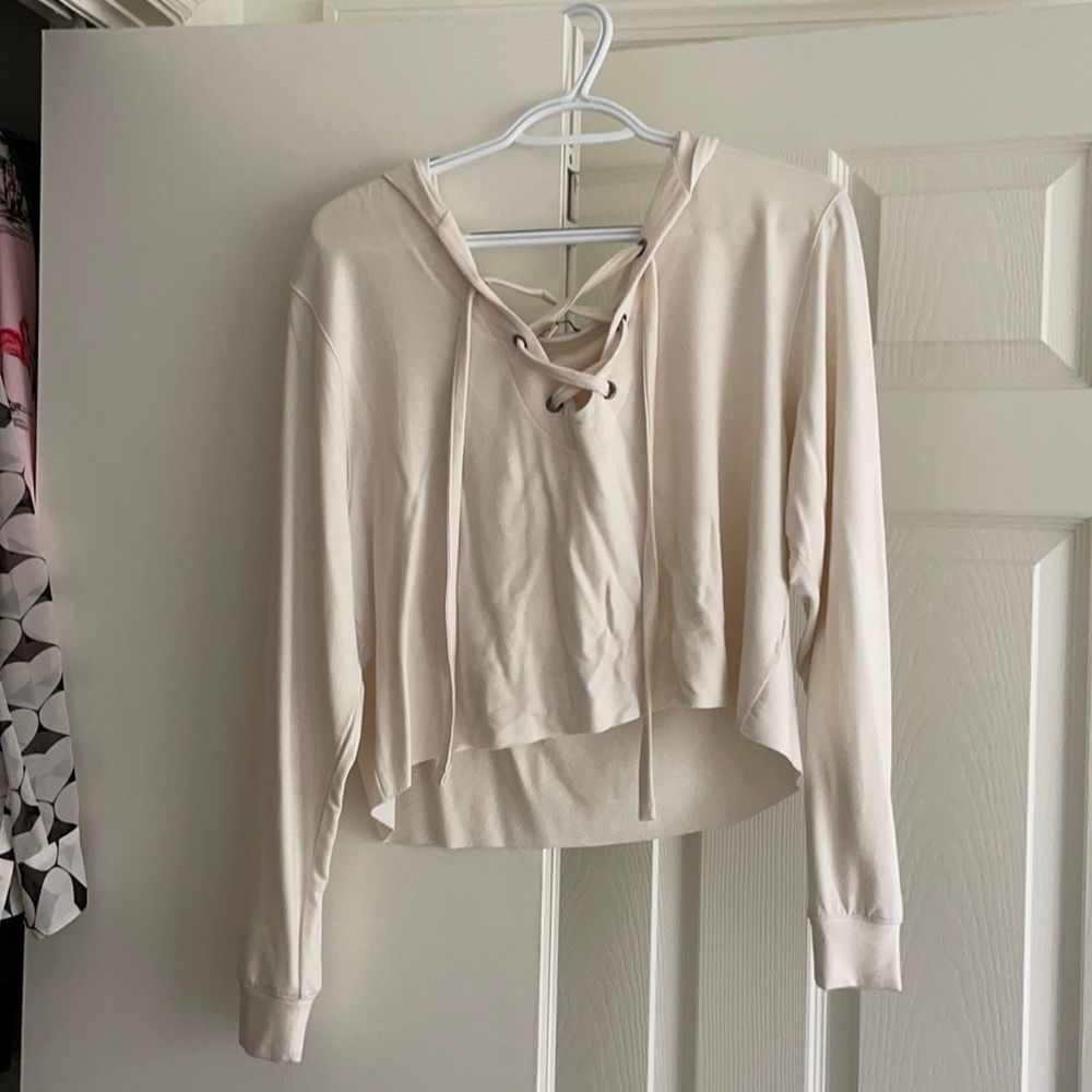 Tie front sweatshirt